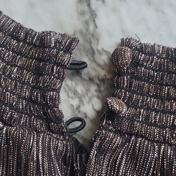 Metallic Smocked Tiered-Skirt Dress XL Sam & Jess - Picture 14 of 15